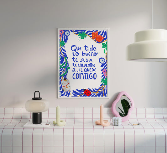 A good luck charm you can hang. A quote print to remind you that good things are meant to find you and stay.