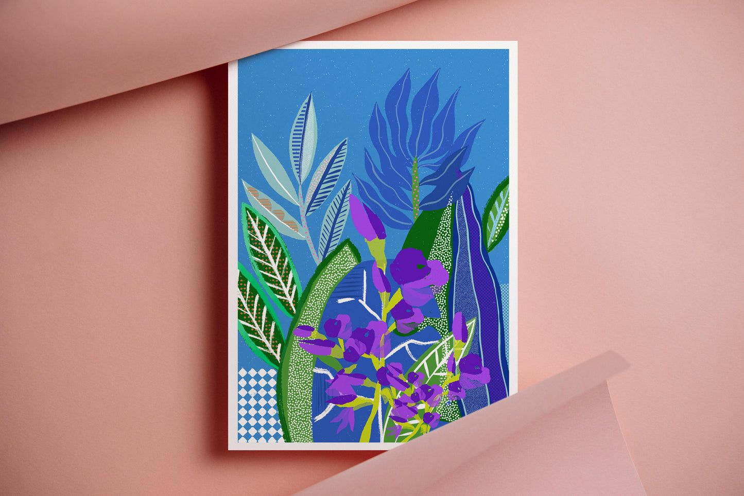 Summer-Inspired Relaxing Wall Art - Blue Minimalist Abstract Print for Serene Modern Home Decor