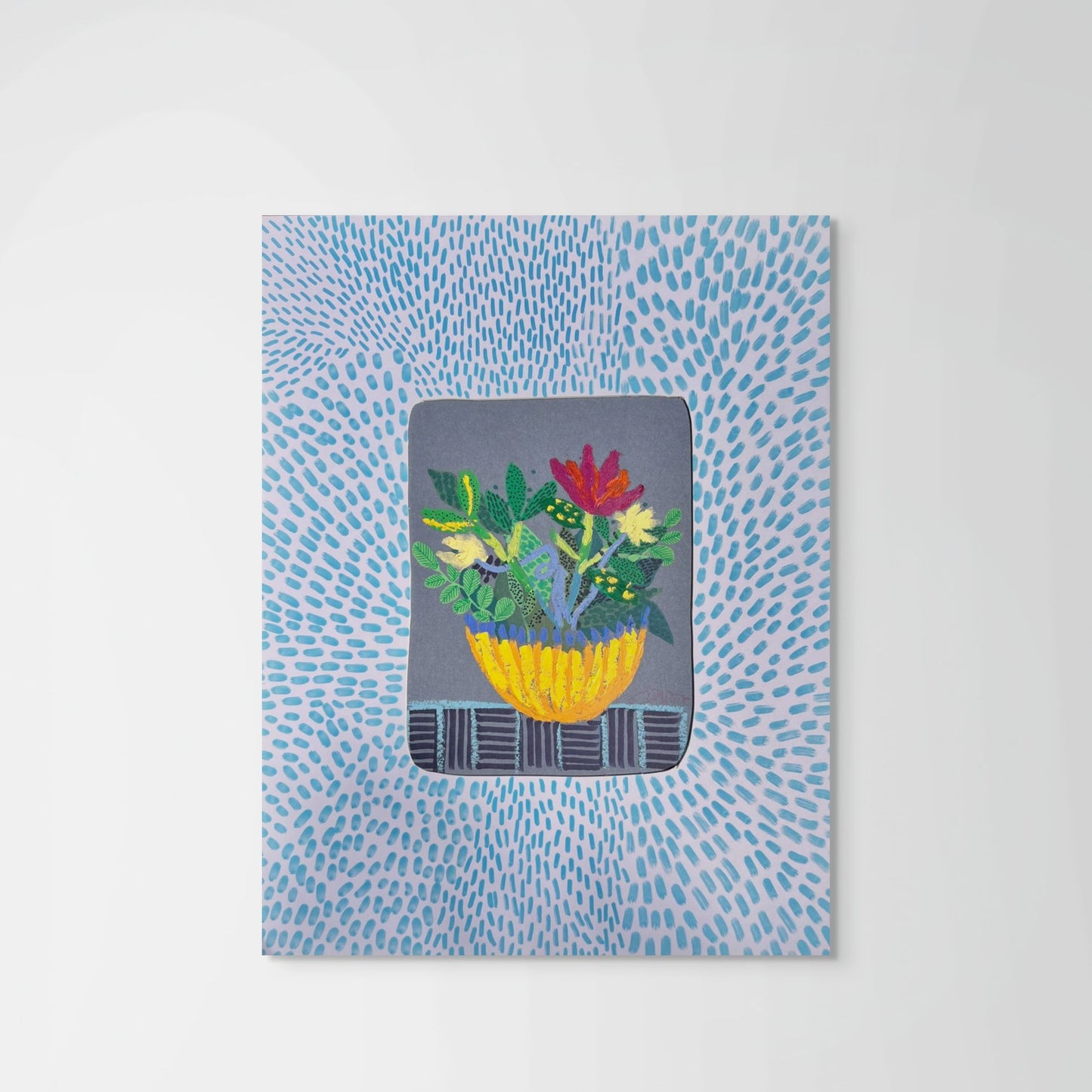 One-of-a-Kind Original Flower Art – Set of 2 Mixed Media on Paper