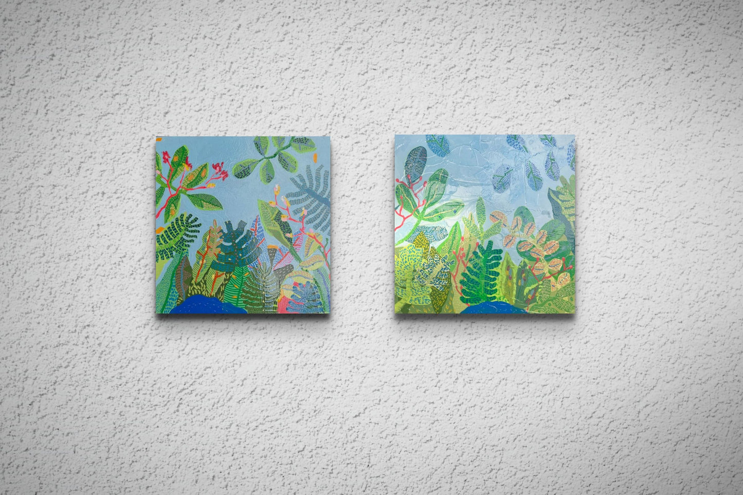 Canopy Glow – Original Mixed Media on Wood Panel (12x12)