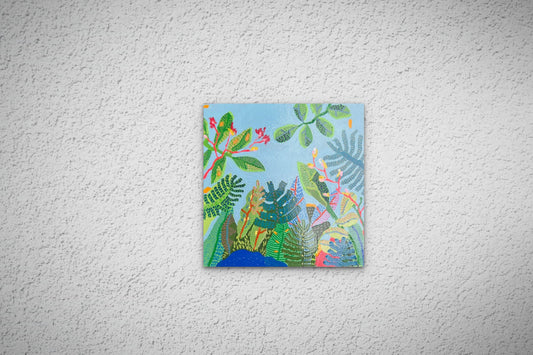 Canopy Glow – Original Mixed Media on Wood Panel (12x12)