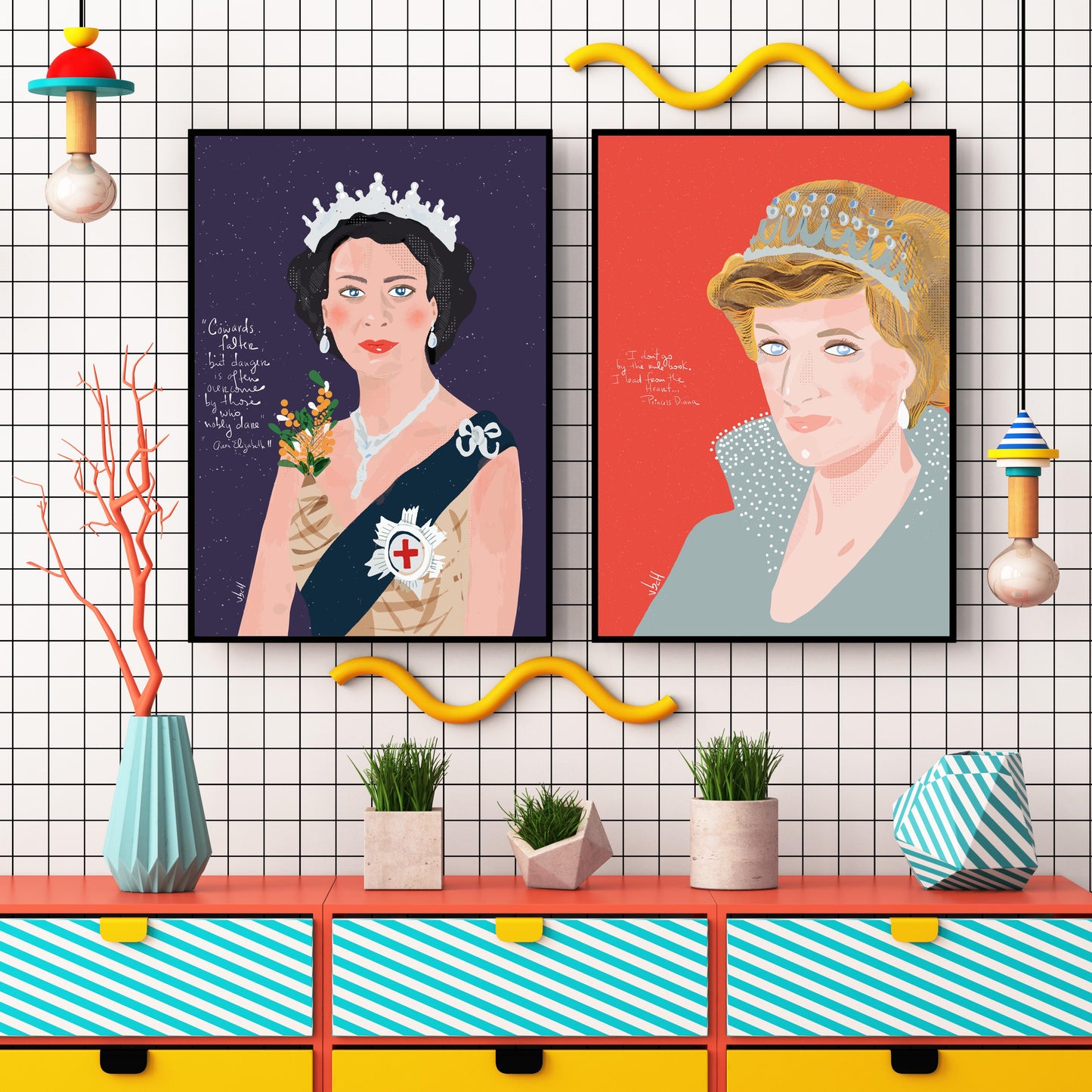 Princess Diana Art Print – Iconic Royal Portrait, Inspirational Humanitarian Wall Art, Feminist & Compassionate Leader Decor - VIOLETREDSTUDIO