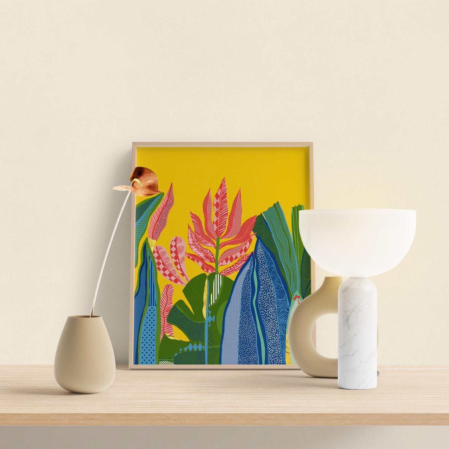 Summer Greenery Wall Art - Yellow Art Print for Bedrooms, Cubicle & Dorm Room Decor, Perfect Pick-Me-Up Gift - VIOLETREDSTUDIO
