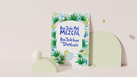 Mezcal Lovers Spanish bar quote art print mezcal wall décor Violet Red Studio