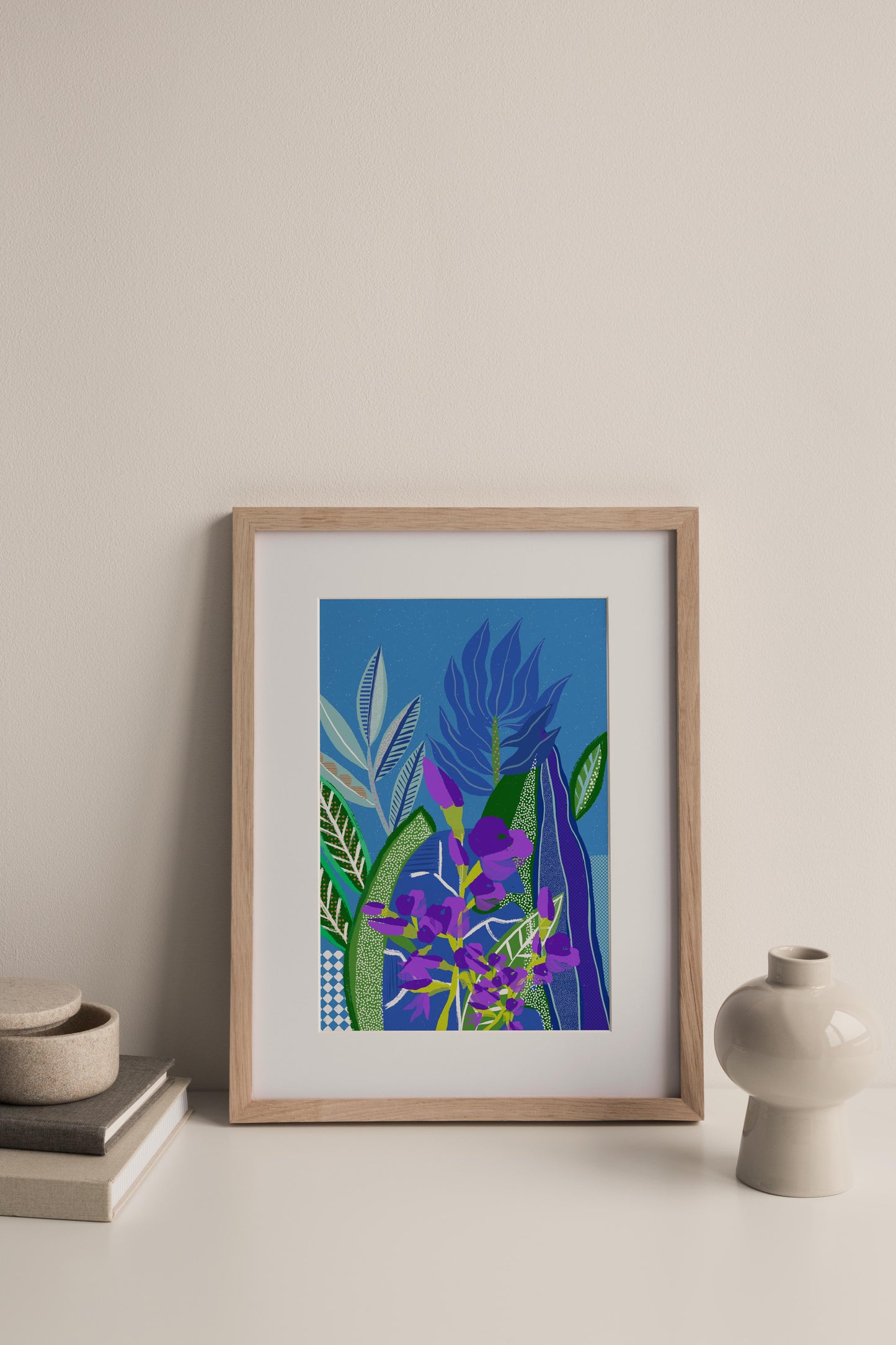 Summer-Inspired Relaxing Wall Art - Blue Minimalist Abstract Print for Serene Modern Home Decor