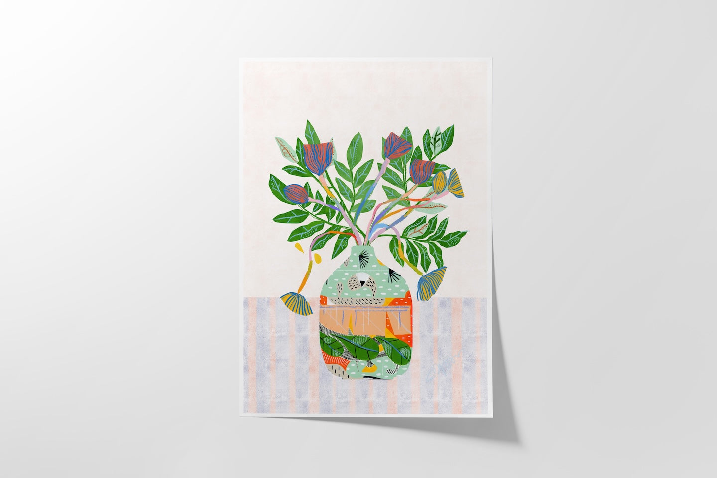 Leaves and flowers Bouquet- Trendy Wall Art for Dorm Rooms & Home Decor