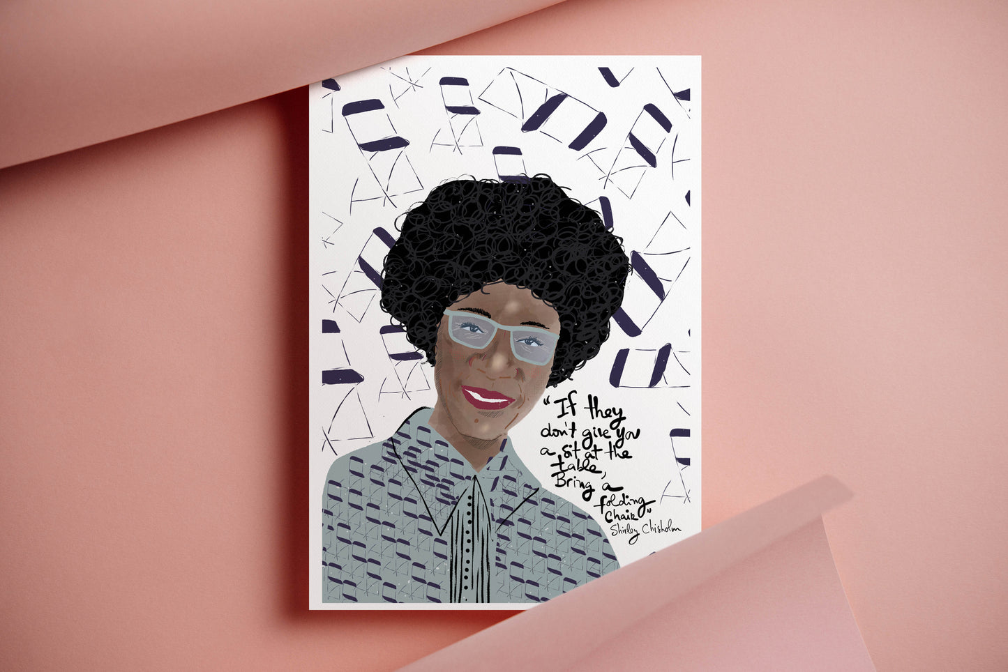 Shirley Chisholm Portrait Art Print – Bold Wall Art Celebrating Political Firsts, Representation & Unapologetic Leadership