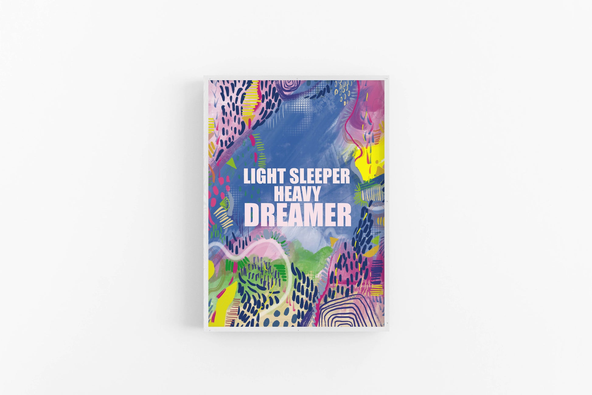 Light sleeper Heavy Dreamer Inspirational office wall Art Print, Statement Dorm Art - VIOLETREDSTUDIO