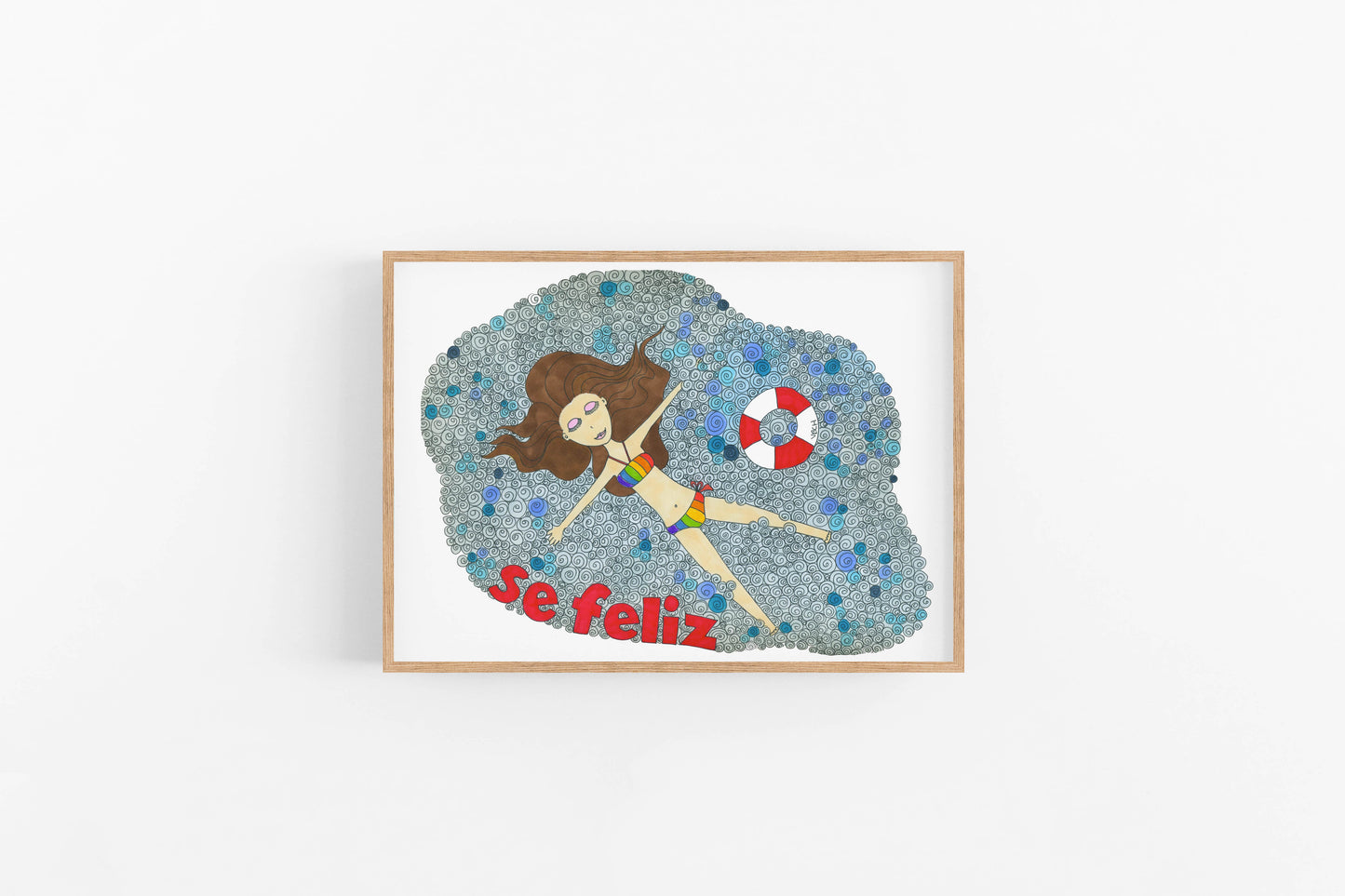 Happiest at the Pool Spanish art print summer Spanish quote wall decor Violet Red Studio