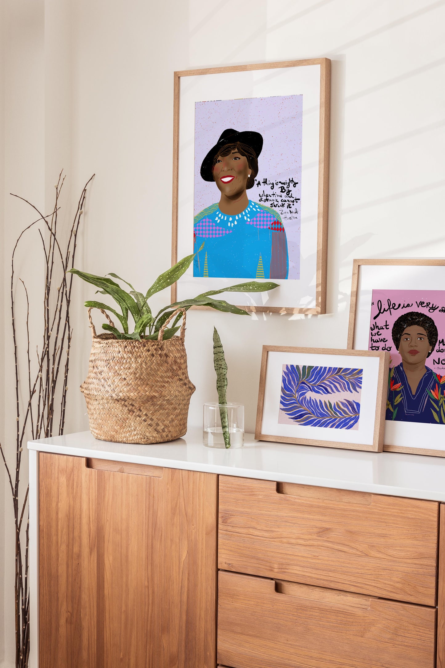 Zora Neale Hurston Portrait Art Print – Literary Wall Art Celebrating Storytelling, Black Joy & Cultural Legacy