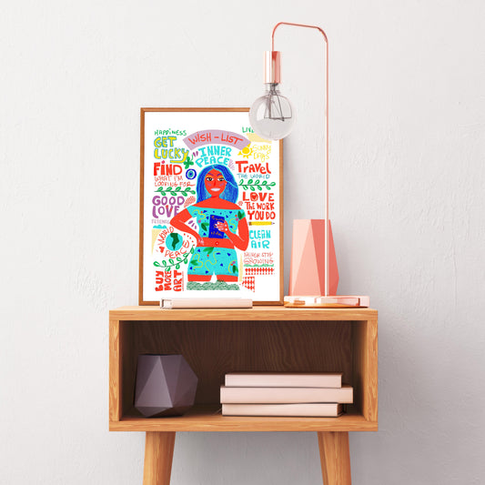 Typographic Art Print, Dorm Room Decor, Girls Room Art-HOT GIRL SUMMER Art - VIOLETREDSTUDIO