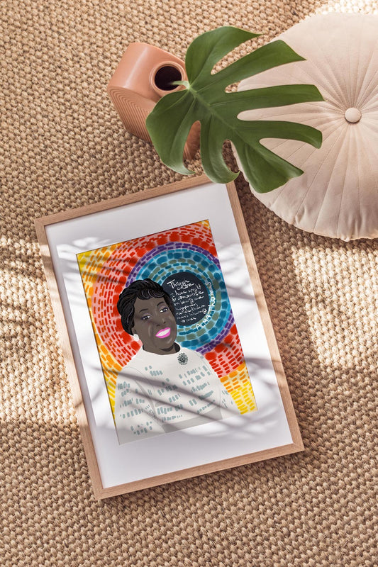 Alma Thomas Portrait, Fan Art Cubicle Decor - VIOLETREDSTUDIO