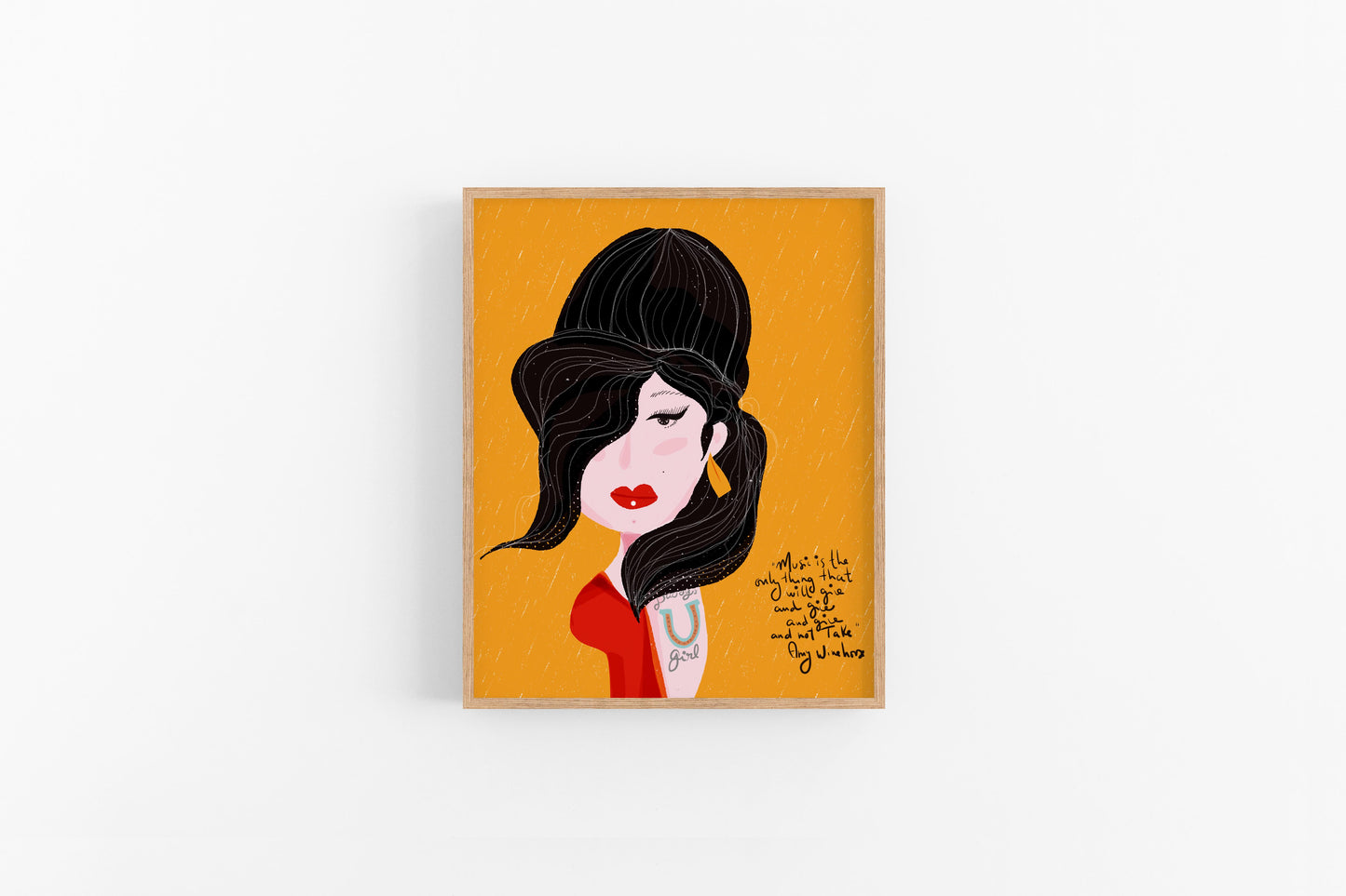Amy Winehouse Art Print Girl Power Decor Music Lover Wall Art - VIOLETREDSTUDIO