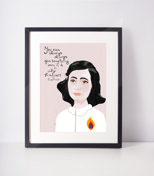 Anna Frank Art Print - VIOLETREDSTUDIO
