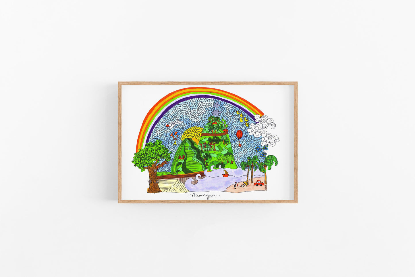 Nicaragua~ fun cubicle decor~ Accent print ~ Father's Day Gift - VIOLETREDSTUDIO