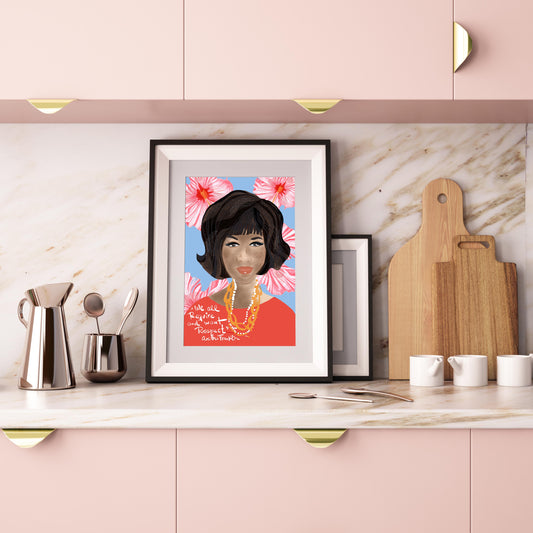 Aretha Franklin Art Print, Music Lover Gift, Iconic Women Art Print, Wall Art - VIOLETREDSTUDIO