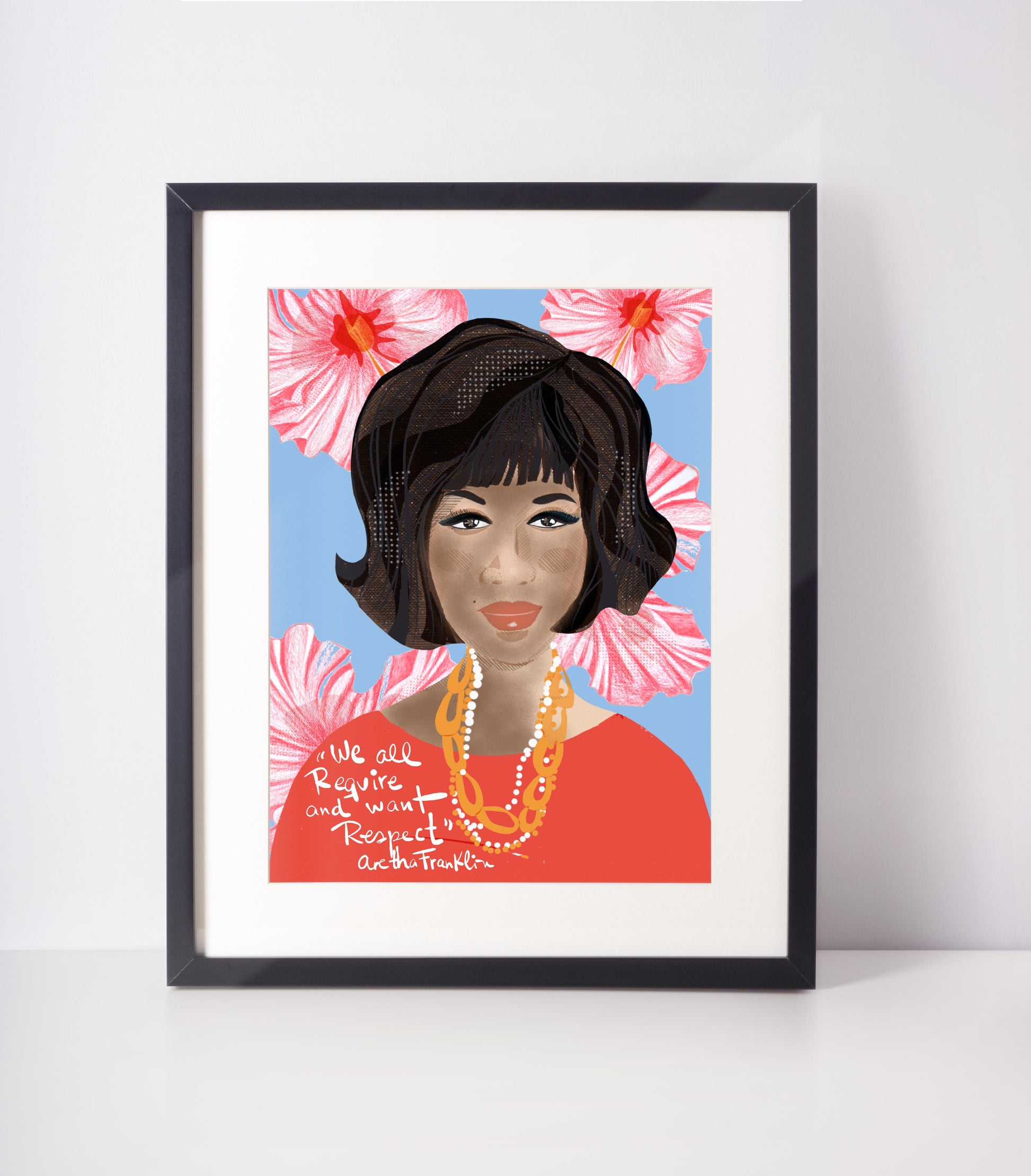 Aretha Franklin Art Print, Music Lover Gift,  Iconic Women Art Print, Wall Art - VIOLETREDSTUDIO