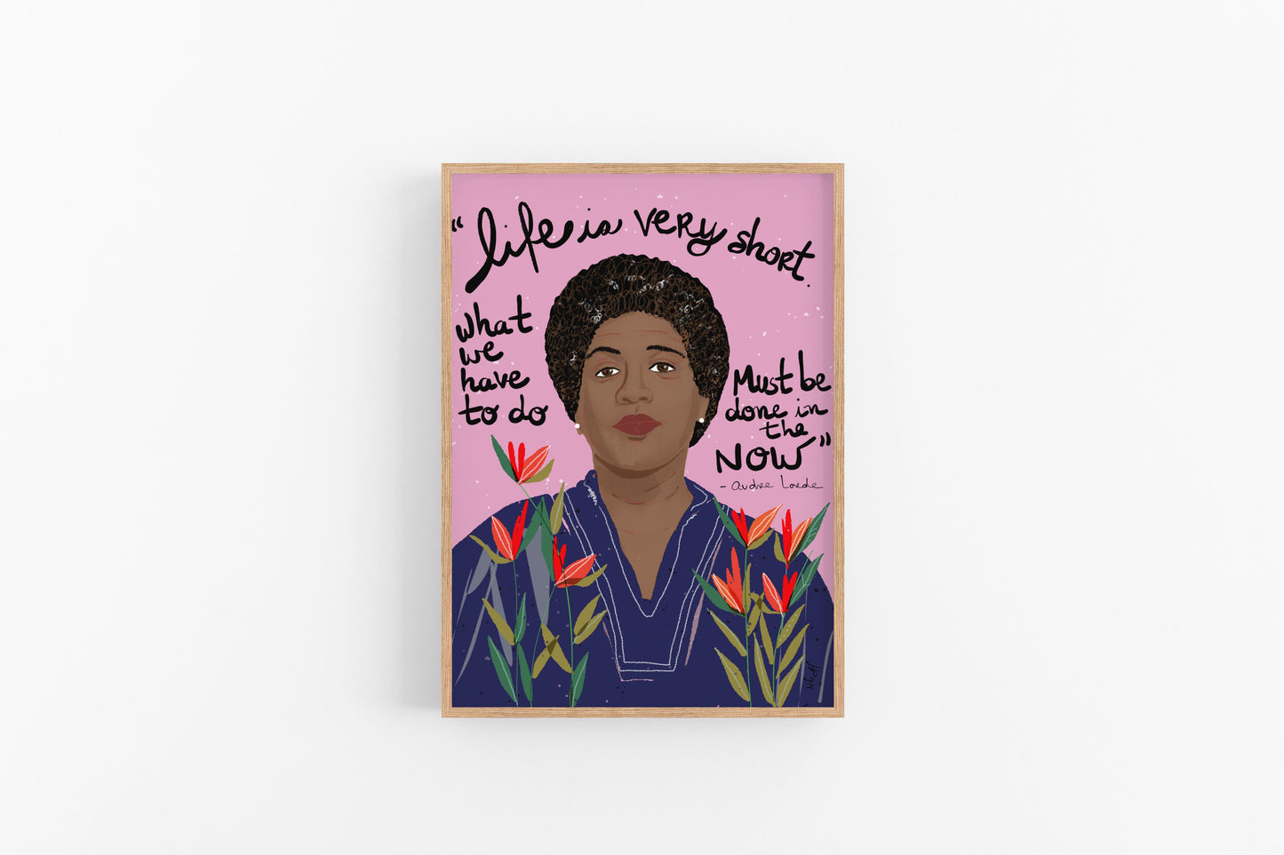 Audre Lorde Portrait, Writer Cubicle Decor, Feminist Poster, Home Office Wall Art - VIOLETREDSTUDIO