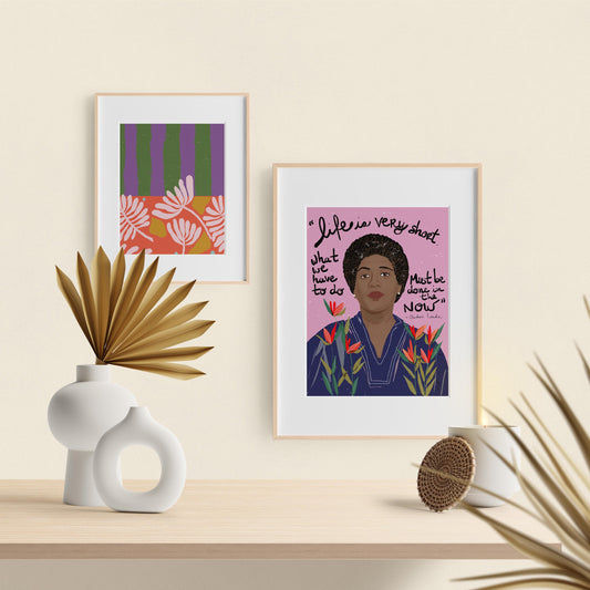 Audre Lorde Portrait, Writer Cubicle Decor, Feminist Poster, Home Office Wall Art - VIOLETREDSTUDIO