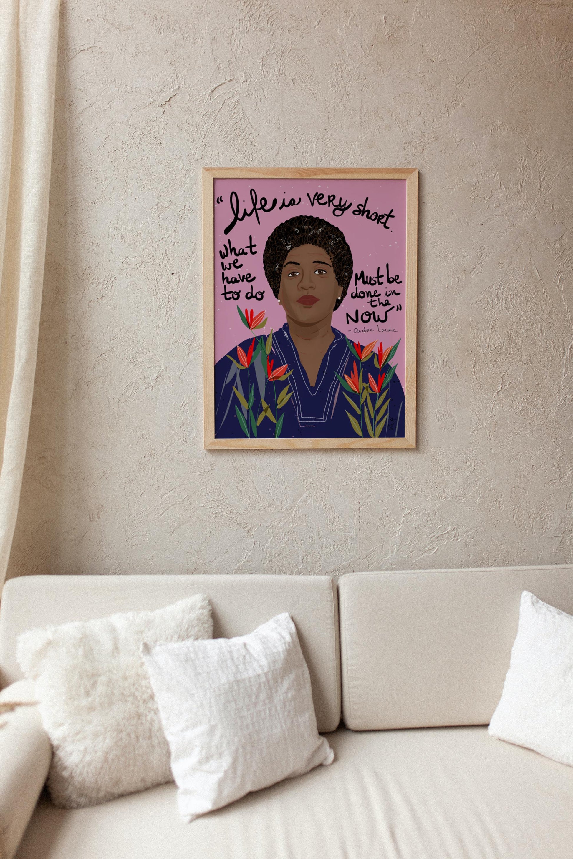 Audre Lorde Portrait, Writer Cubicle Decor, Feminist Poster, Home Office Wall Art - VIOLETREDSTUDIO