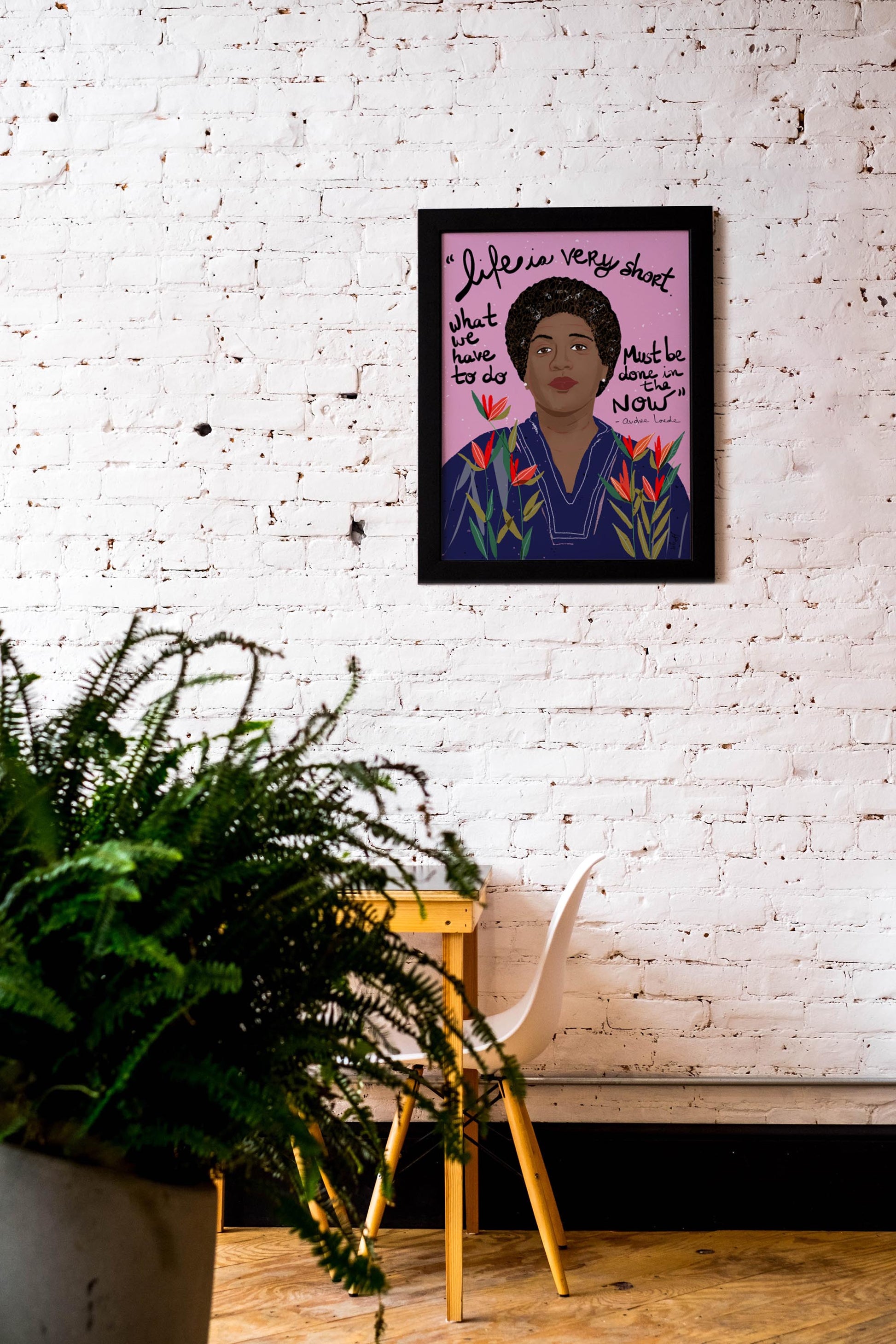 Audre Lorde Portrait, Writer Cubicle Decor, Feminist Poster, Home Office Wall Art - VIOLETREDSTUDIO