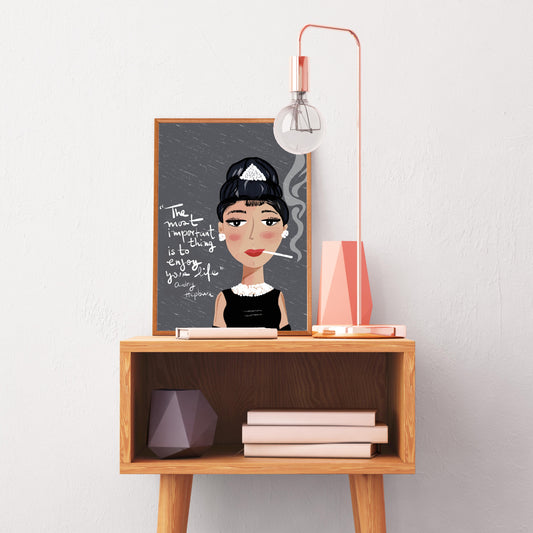 Audrey Hepburn Art Print, Feminist Nursery Decor - VIOLETREDSTUDIO