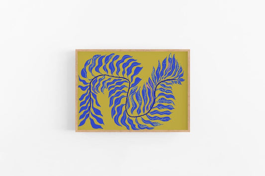 Green Fern Abstract Greenery Wall Art - VIOLETREDSTUDIO