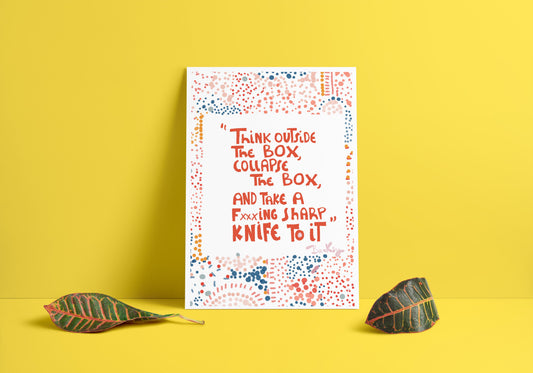 Banksy Inspired Art Print, Inspirational Quote, Cubicle Decor - VIOLETREDSTUDIO