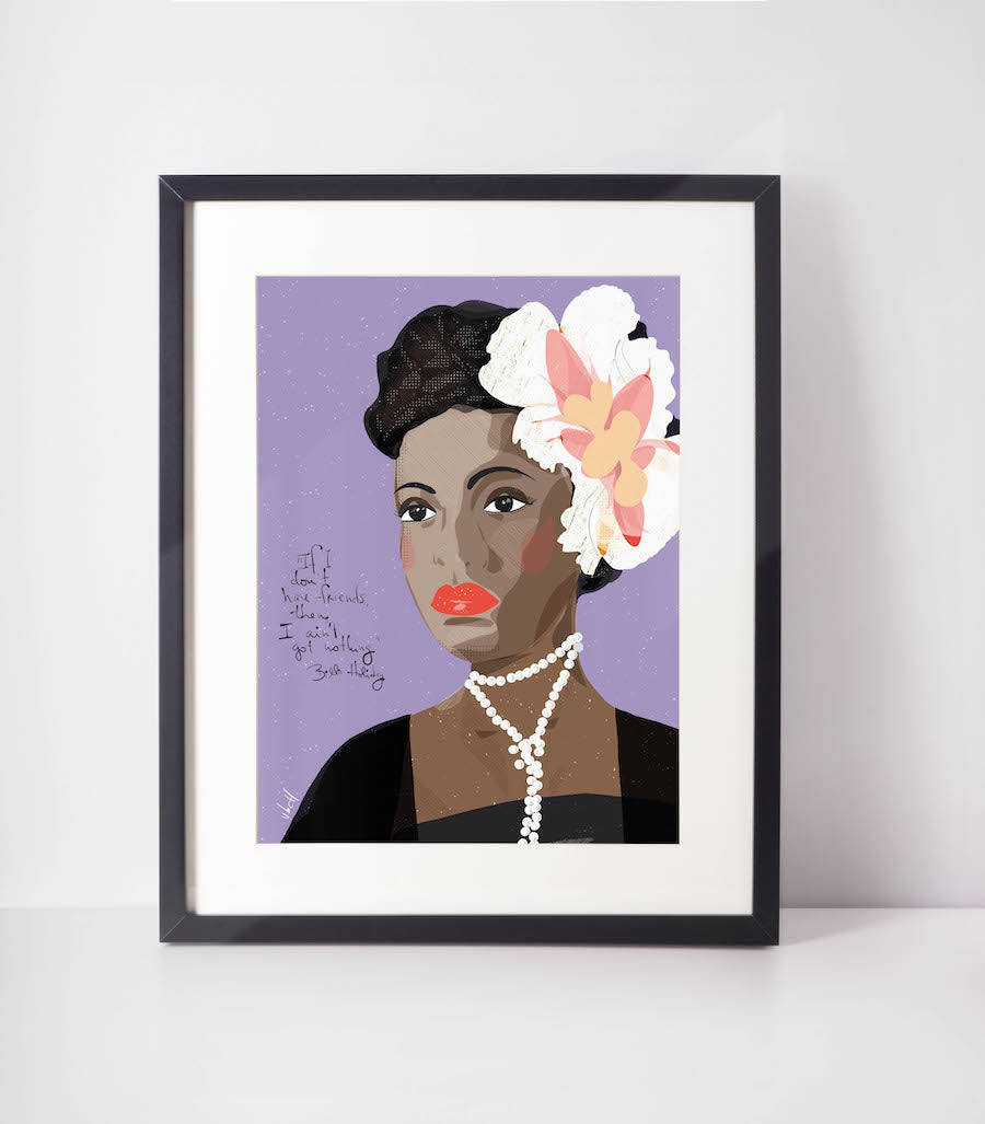 Billie Holiday Art Print - VIOLETREDSTUDIO