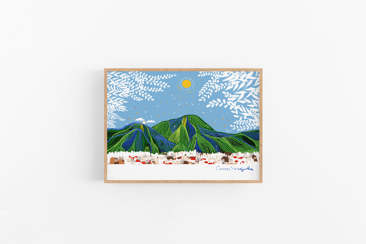 Caracas Venezuela Skyline with avila mountain range rising from behind
