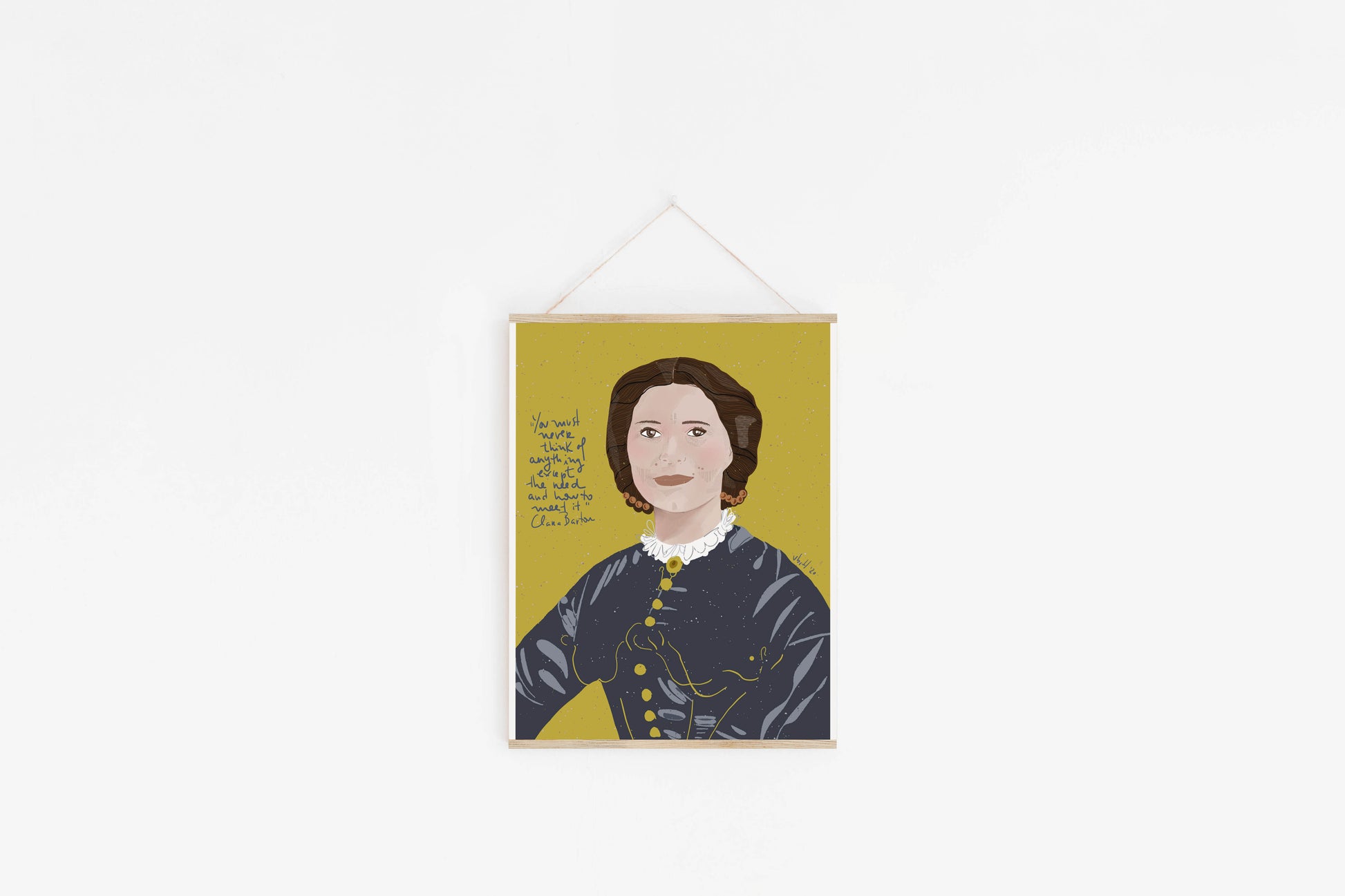Clara Barton Art Print, Gifts for Nurses, Iconic Women Cubicle Decor - VIOLETREDSTUDIO