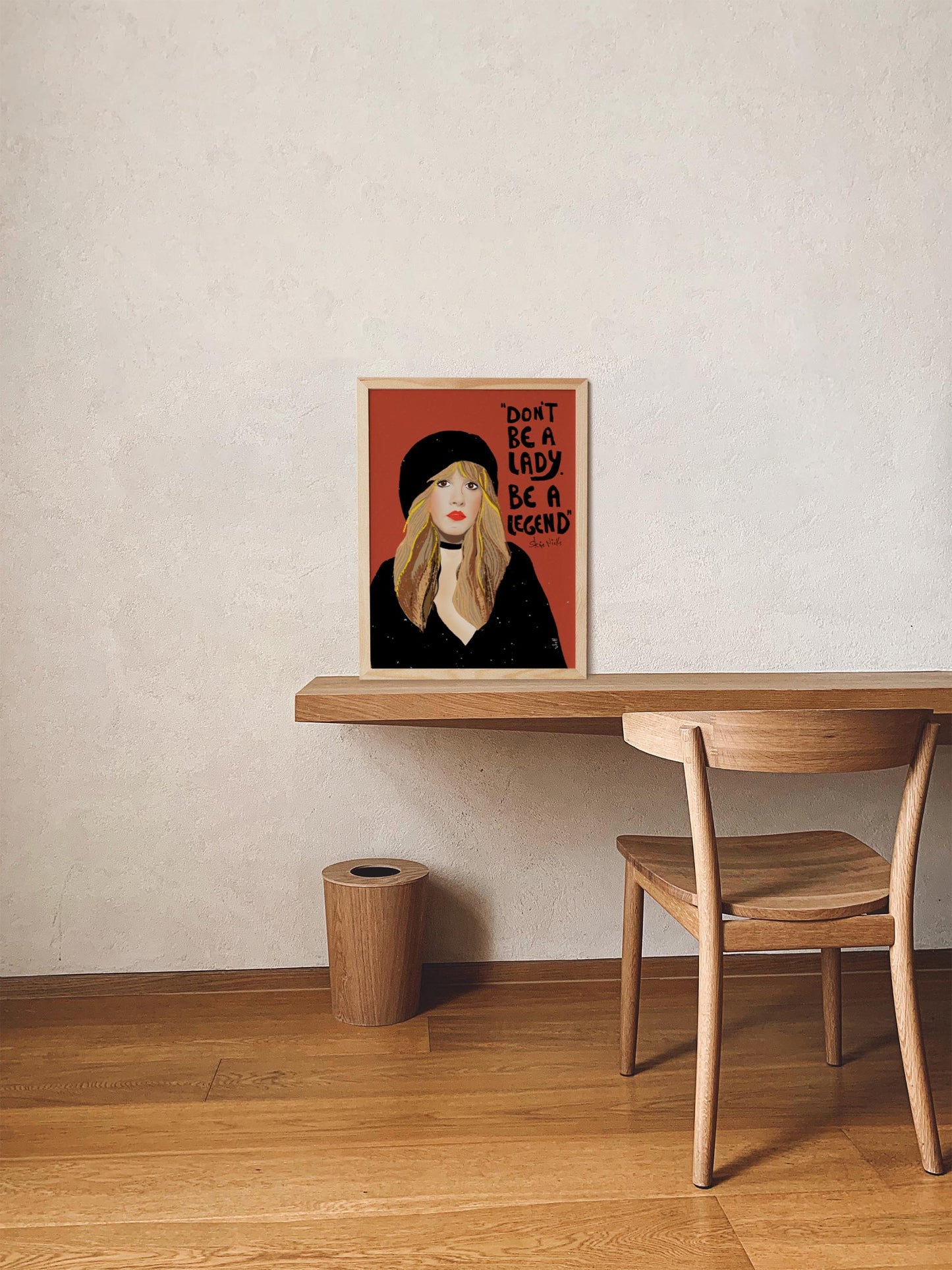 STEVIE NICKS Inspire portrait, Don't be a lady be a legend Art Print, Cubicle Decor - VIOLETREDSTUDIO