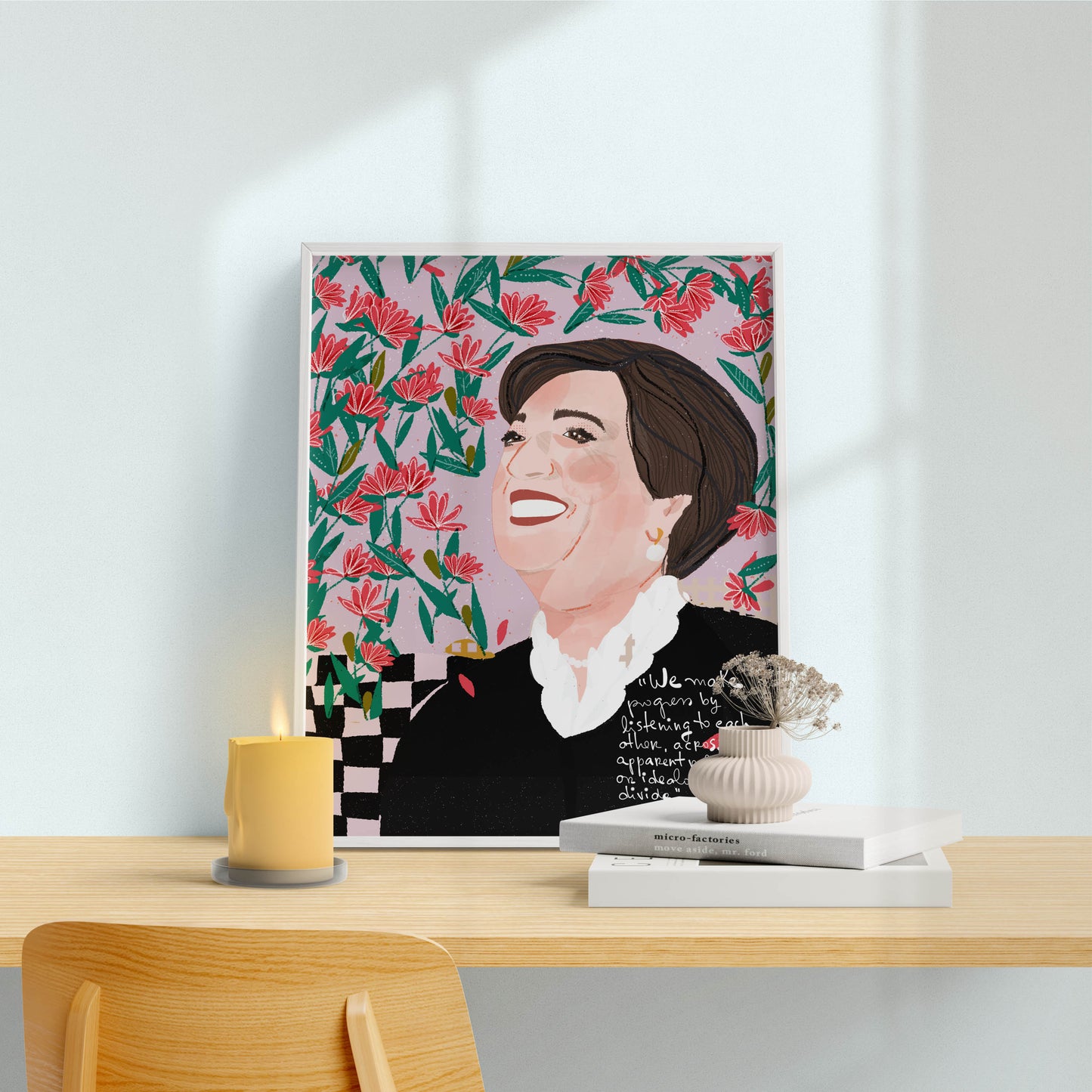 Elena Kagan Portrait Art Print Cubicle Decor - VIOLETREDSTUDIO