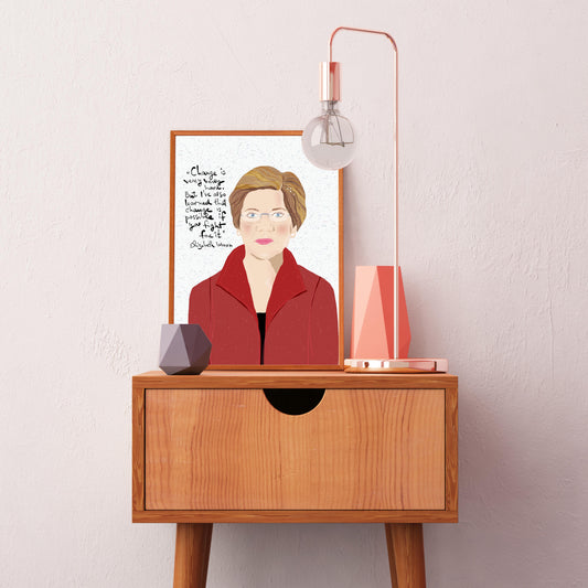 Elizabeth Warren Art Print, Dorm Room Decor - VIOLETREDSTUDIO
