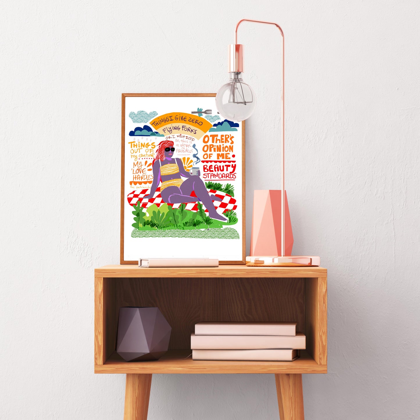 Flying forks given, Dorm Room Decor, Fresh Print Young Adult Decor - VIOLETREDSTUDIO