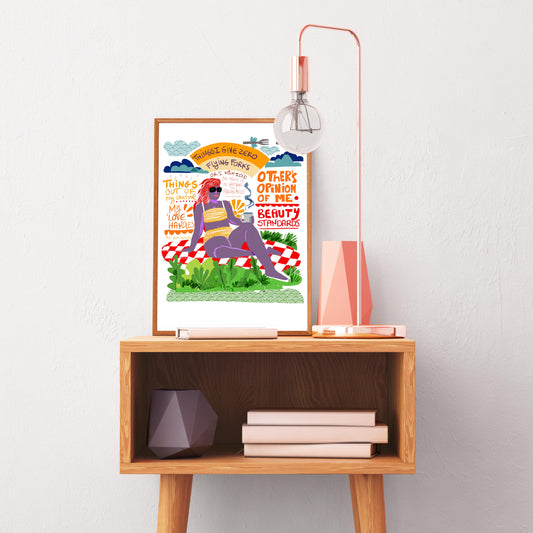 Flying forks given, Dorm Room Decor, Fresh Print Young Adult Decor - VIOLETREDSTUDIO