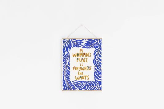 Feminist Art Print, Entryway Art, A WOMEN'S PLACE is Everywhere - VIOLETREDSTUDIO