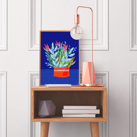 Flower Art Print, Relaxing Wall Art, Housewarming Gift, Preppy Dorm Decor - VIOLETREDSTUDIO