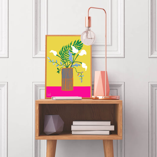 White Lillies | FLOWER Art print | Thoughtful Gifts | Girl Boss Office Art | Botanical Illustration - VIOLETREDSTUDIO