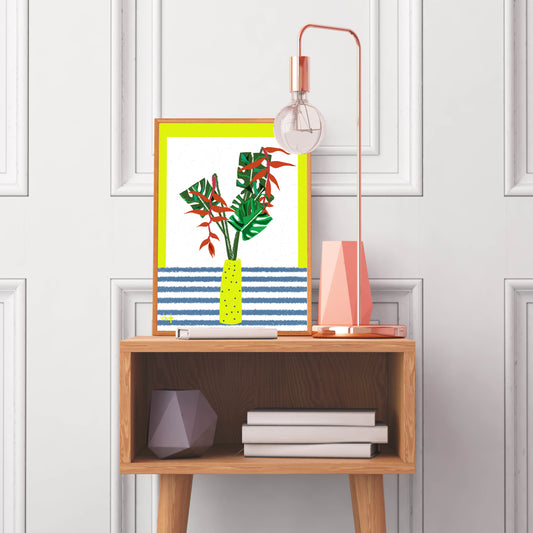 Natured Inspired Living Room Wall Art, Housewarming gift, Bedroom Decor Modern Flower Arrangement - VIOLETREDSTUDIO