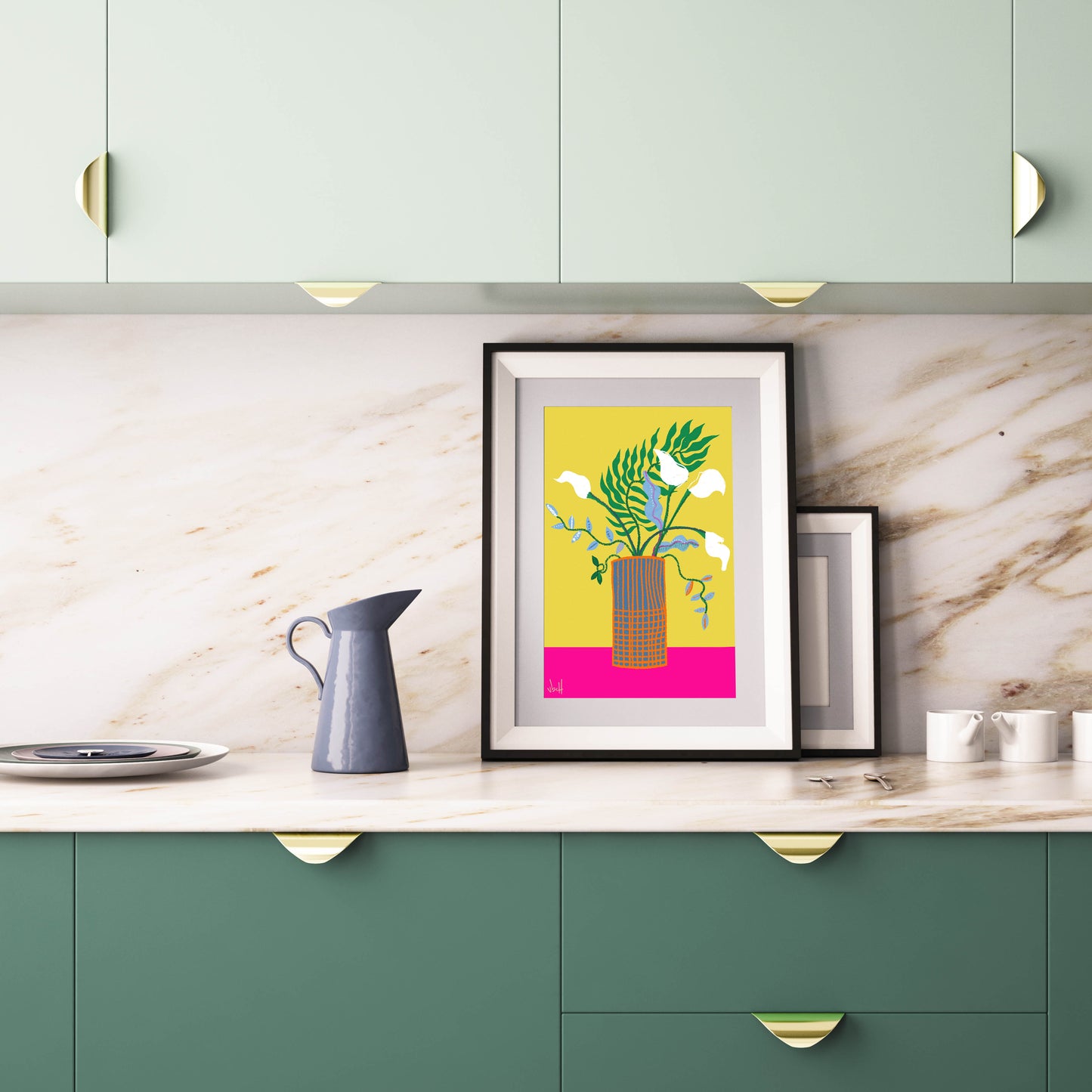 White Lillies | FLOWER Art print | Thoughtful Gifts | Girl Boss Office Art | Botanical Illustration - VIOLETREDSTUDIO
