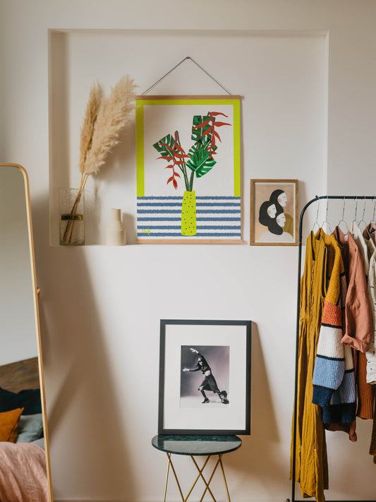 Natured Inspired Living Room Wall Art, Housewarming gift, Bedroom Decor Modern Flower Arrangement - VIOLETREDSTUDIO