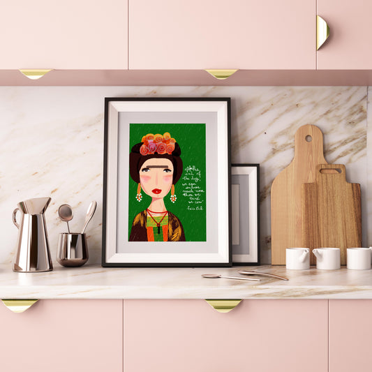 Frida Kahlo, Iconic women Art print for Nursery Decor and fun inspiration, Frida Cartoon, Feminist Icons - VIOLETREDSTUDIO