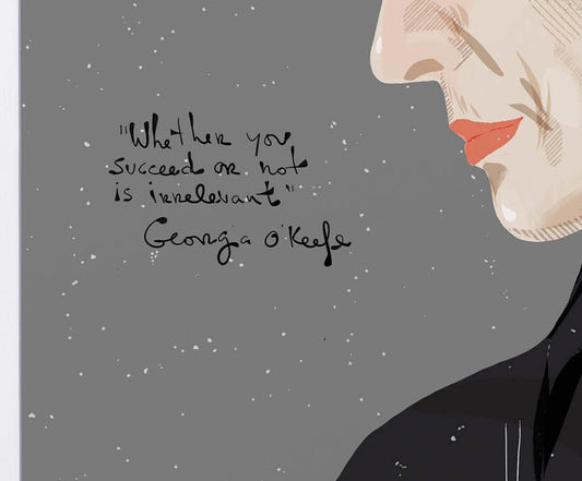 Georgia O'Keefe Art Print, Celebrity Portrait Cubicle Decor, Artist Inspiration - VIOLETREDSTUDIO