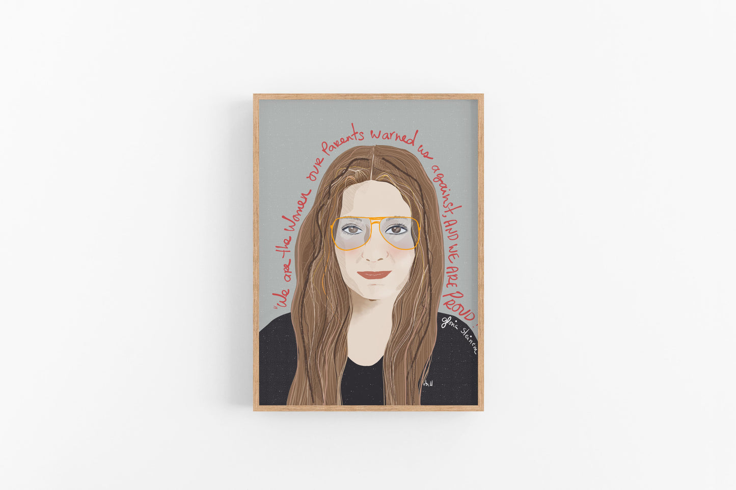 GLORIA STEINEM Print,Iconic Women Print, Feminist Poster, Cubicle Decor - VIOLETREDSTUDIO