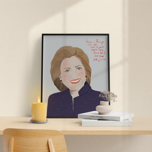Hillary Rodham Clinton Art Print, Feminist cubicle decor - VIOLETREDSTUDIO