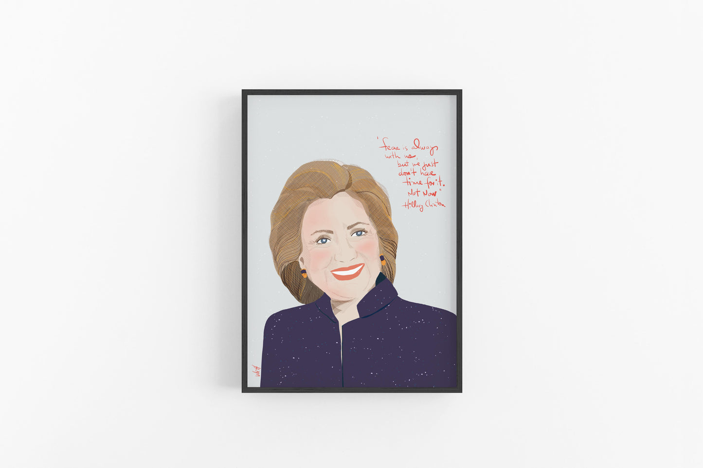 Hillary Rodham Clinton Art Print, Feminist cubicle decor - VIOLETREDSTUDIO