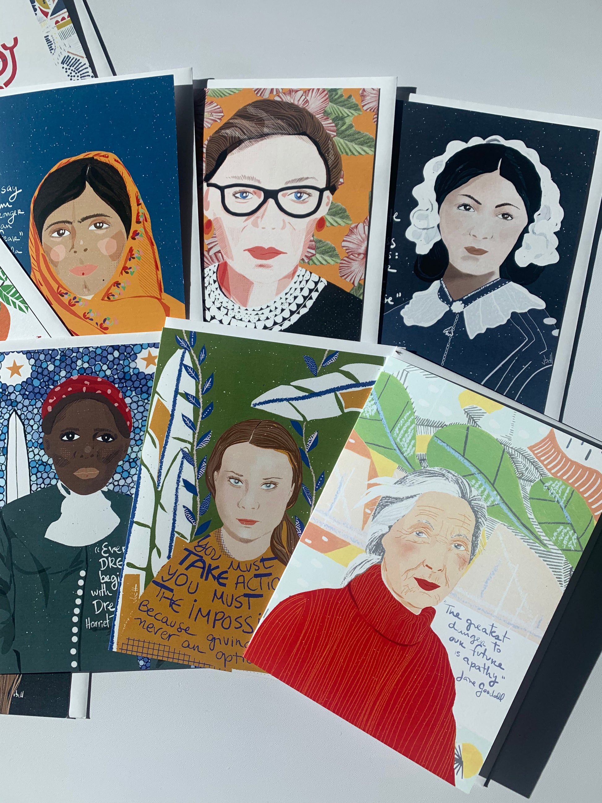 Trailblazer Card Set, Set of 10 greeting Card, Feminist Stationary set - VIOLETREDSTUDIO