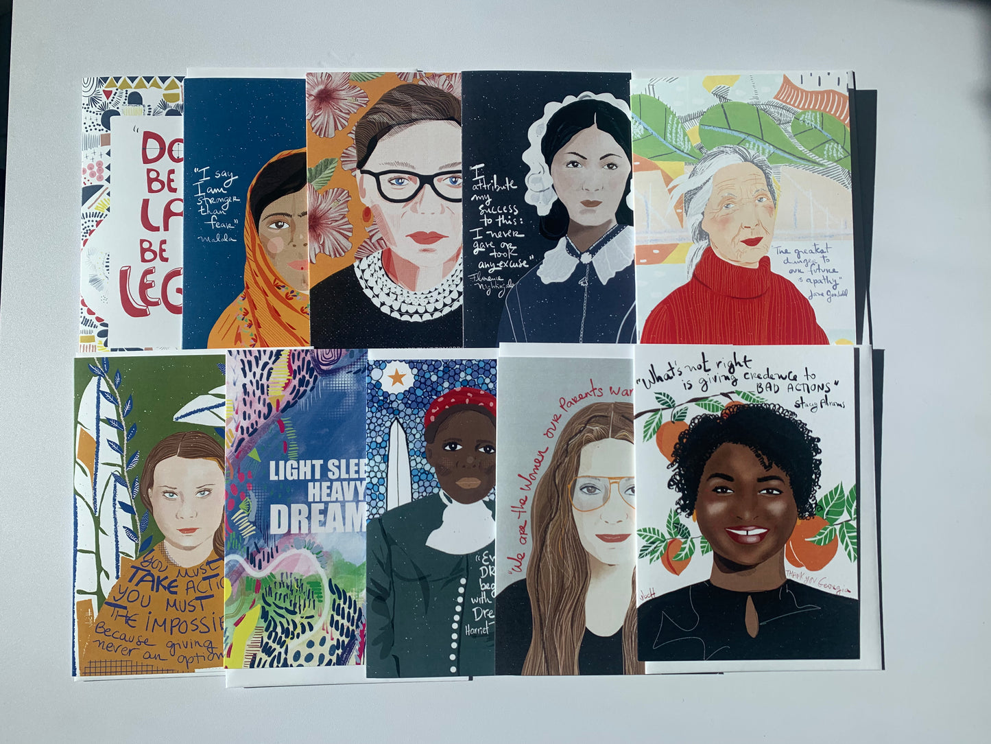 Trailblazer Card Set, Set of 10 greeting Card, Feminist Stationary set - VIOLETREDSTUDIO