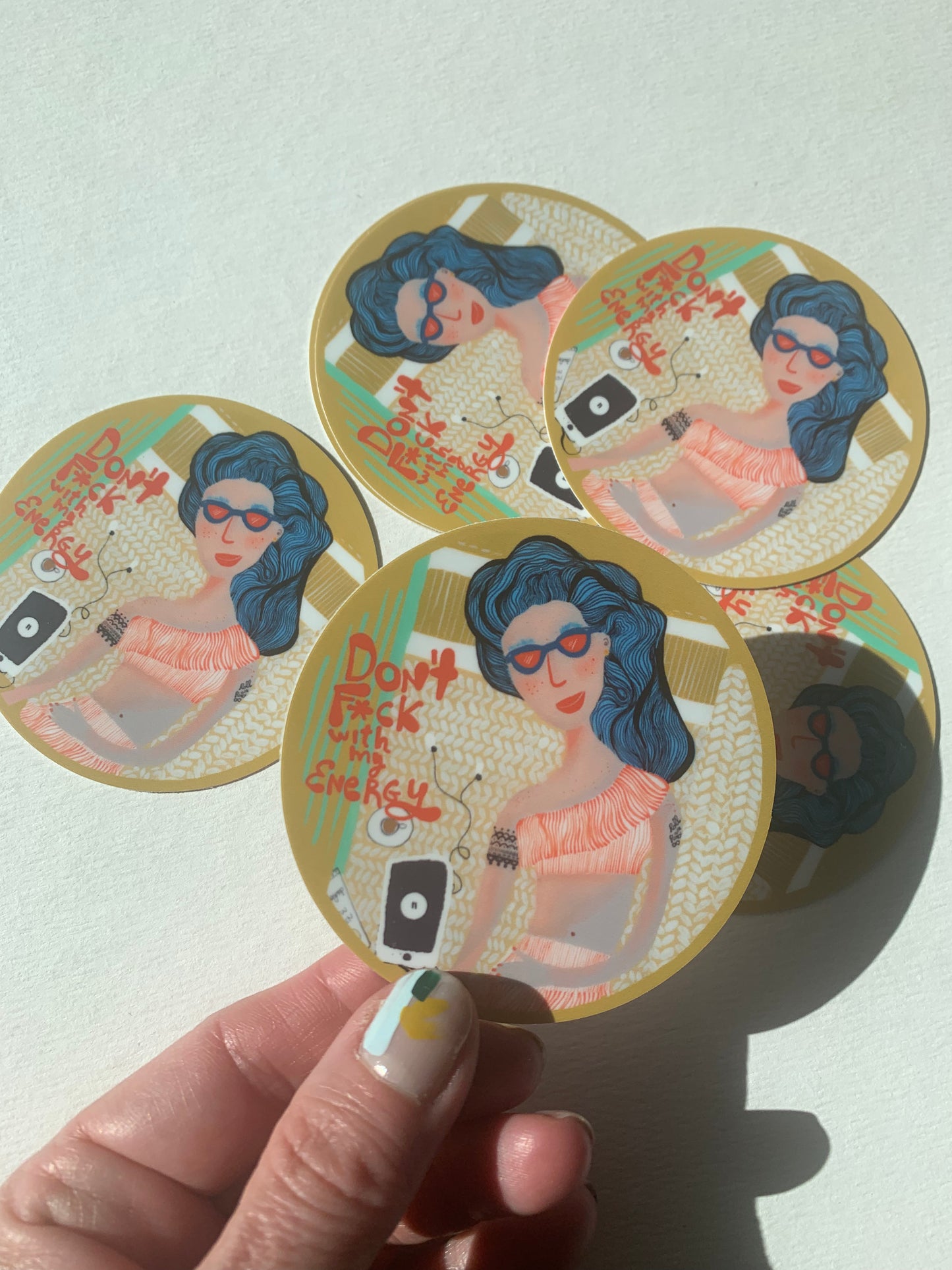 Don't F*** with my energy sticker, Water Bottle sticker, Laptop sticker, waterproof - VIOLETREDSTUDIO